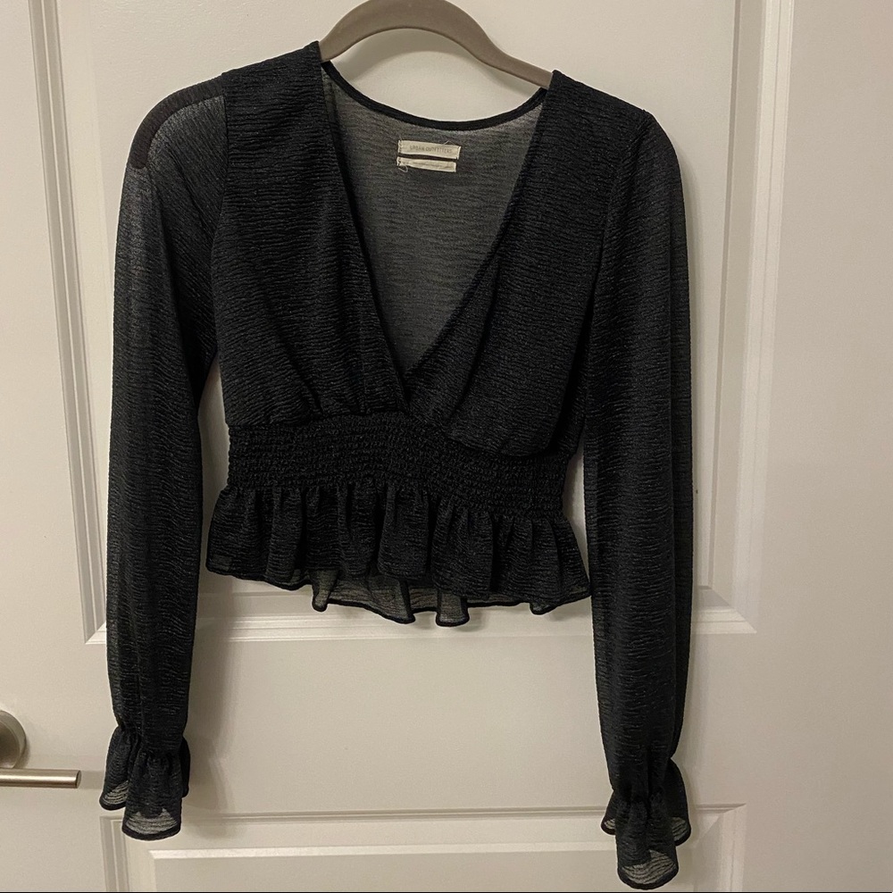 Urban Outfitters Sheer Metallic Top
